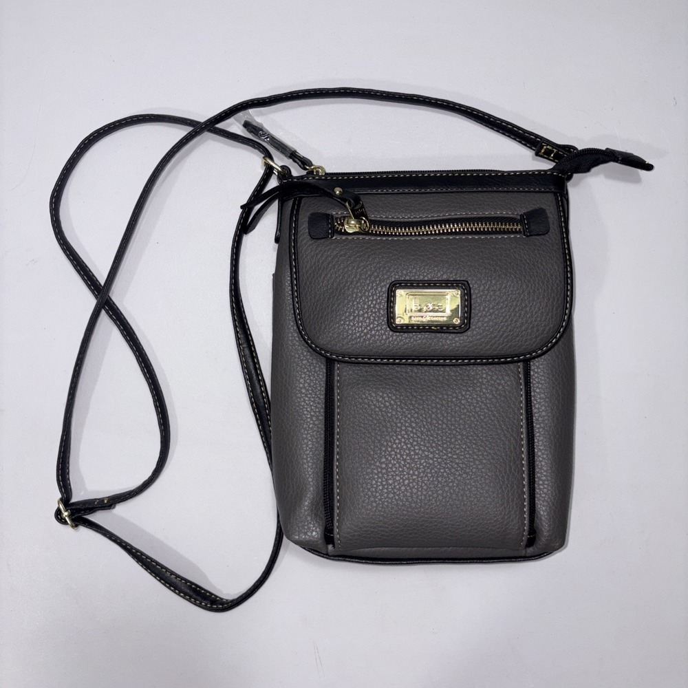 b.o.c. Born Concept Organizer Crossbody Bag Gray Black NWOT Wallet Purse